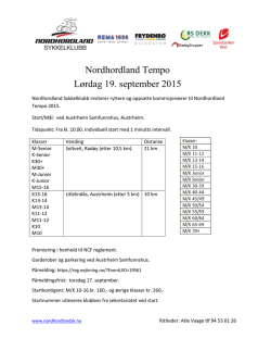 Nordhordland Tempo Lørdag 19. september 2015