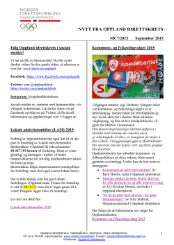 Nyhetsbrev nr. 7 2015 - Norges idrettsforbund