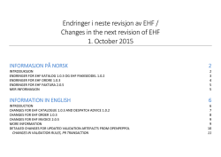 Endringer i neste revisjon av EHF / Changes in the next - Vefa