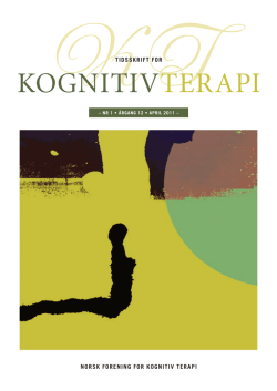 Tidsskrift 1 2011 - Norsk Forening for Kognitiv Terapi