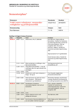 Semesterplan 2014-2015 - Høgskolen i Buskerud og Vestfold