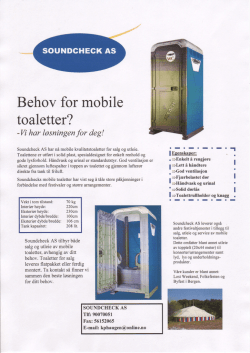 Behov for mobile toaletter?