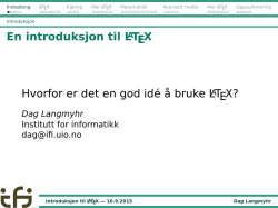 Introduksjon til LaTeX — 10.9.2015