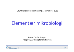 2015 Grunnkurs- Elementær mikrobiologi