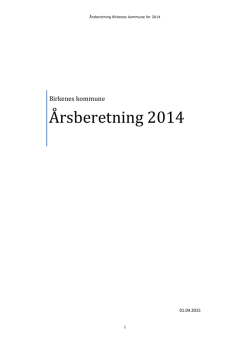 Årsberetning 2014 - Birkenes kommune