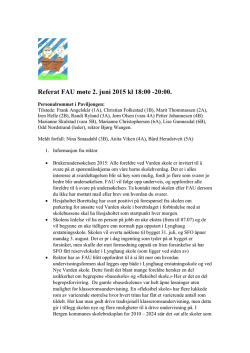 Referat fra FAU møte 020615