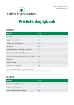 Prisliste dagligbank - Skudenes & Aakra Sparebank