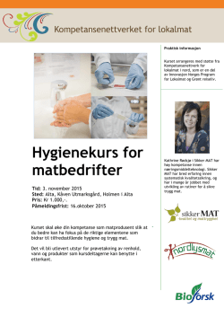 Hygienekurs for matprodusenter