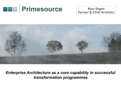 Enterprise Architecture as a core capability in