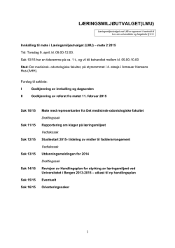 Møteinnkalling 9.april - Universitetet i Bergen