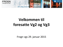 Vg2 +3-foresattmøte i kinosalen 29 januar 2015