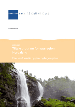 Tiltaksprogram for Vassregion Hordaland 2016-2021