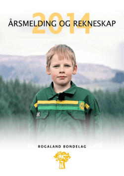Årsmelding 2014 - Norges Bondelag