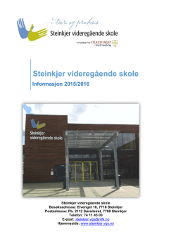 Informasjonshefte 2015/16 - Steinkjer videregående skole
