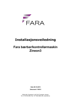 Installasjonsveiledning Fara bærbar/kontrollørmaskin Zineon3