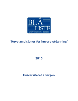 Blå Liste Program 2015-2016  - Valg til Studentparlamentet og