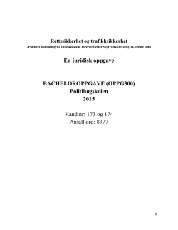 En juridisk oppgave BACHELOROPPGAVE (OPPG300