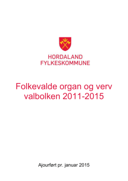 Folkevalde organ og verv pr. januar 2015