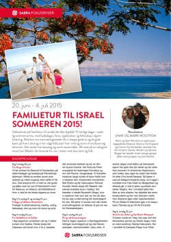 FAMILIETUR TIL ISRAEL SOMMEREN 2015!