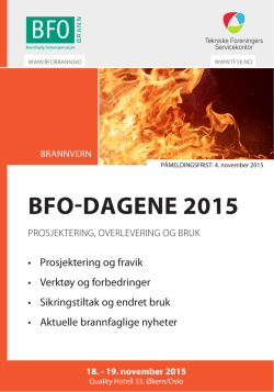 BFO-DAGENE 2015 - Brannfaglig fellesorganisasjon