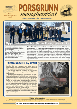 Menighetsblad nr. 2 2015 - Porsgrunn kirkelige fellesråd