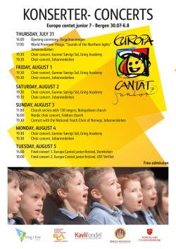 Europa cantat junior 7 - Bergen 30.07-6.8