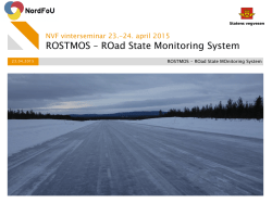 ROSTMOS – ROad State Monitoring System