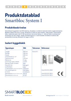 Produktdatablad Smartbloc System I