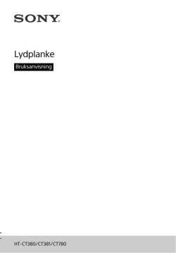 Lydplanke - Sony Europe
