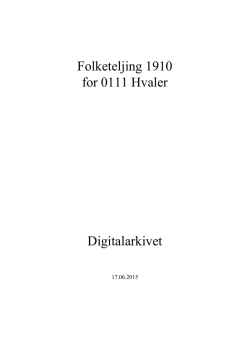 Folketeljing 1910 for 0111 Hvaler Digitalarkivet