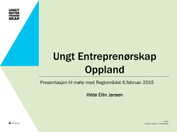 Presentasjon Ungt Entreprenørskap – Fylkesmessa