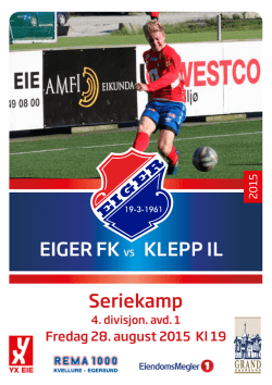 Seriekamp EIGER FK VS KLEPP IL