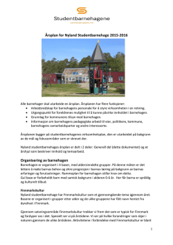 Årsplan for Nyland Studentbarnehage 2015-2016