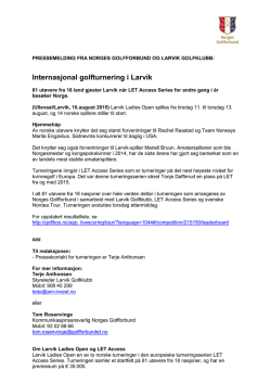 Larvik Ladies Open - Norges Golfforbund