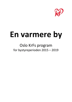 KrF Oslos program - Kristelig Folkeparti