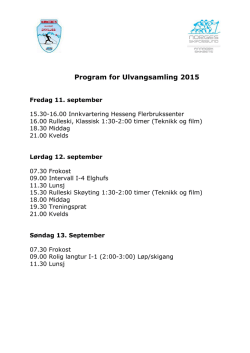 Program for Ulvangsamling 2015