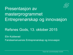 6 Elin Kubberød – Master Entreprenørskap og Innovasjon