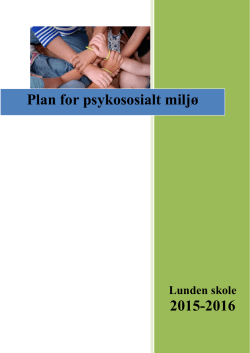 2015-2016 Plan for psykososialt miljø