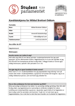 Kandidatskjema for Mikkel Brattset Oddum - Blogg