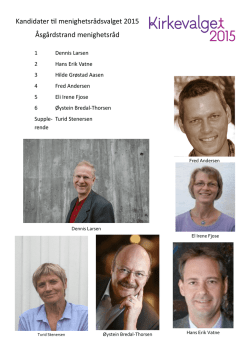 Kandidater til menighetsrådsvalget 2015