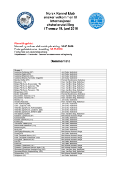 Dommerliste Tromsø 2016