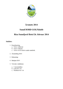 Årsmelding 2014 - Sunnfjord Golfklubb
