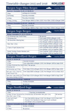 Timetable changes 2015 and 2016