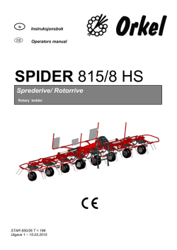 Instruksjonsbok Spider 815_8 HS