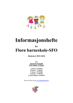 Informasjonshefte for Florø barneskole-SFO - 2015-2016