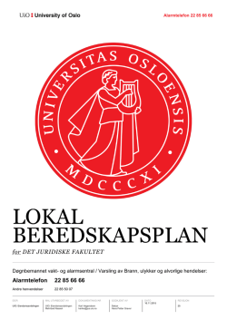 lokal beredskapsplan - Det juridiske fakultet