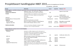Prosjektbasert handlingsplan NBEF 2015,basert på