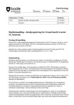 Sluttbehandling - detaljregulering for Grand hotell