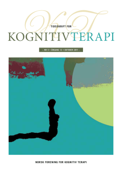 Tidsskrift 3 2011 - Norsk Forening for Kognitiv Terapi