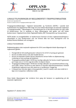 Lokale tilpasninger reglement troppsgymnastikk av 27.10.2015